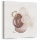 Abstract Geometric Framed Art – Minimalist Beige & Gold Wall Decor