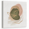 Abstract Geometric Framed Art – Olive Green & Blush Minimalist Print