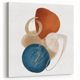 Geometric Minimalist Abstract Wall Art – Teal, Beige & Orange Print
