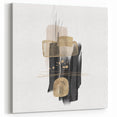 Abstract Geometric Framed Art – Black and Gold Minimalist Wall Print