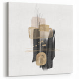 Abstract Geometric Framed Art – Black and Gold Minimalist Wall Print