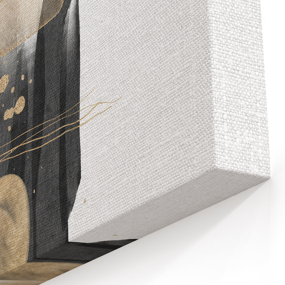 Abstract Geometric Framed Art – Black and Gold Minimalist Wall Print