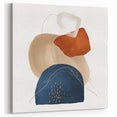 Geometric Minimalist Abstract Wall Art – Navy, Orange & Beige Print