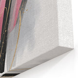 Abstract Geometric Framed Art – Pink, Black & Gold Minimalist Print