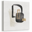 Modern Minimalist Wall Art – Black, White & Gold Geometric Canvas Print