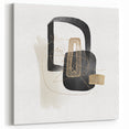 Modern Minimalist Wall Art – Black, White & Gold Geometric Canvas Print