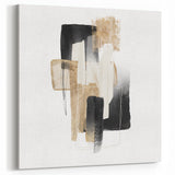 Modern geometric wall decor – black and gold minimalist canvas print