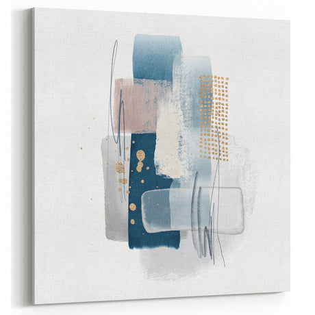 Minimalist abstract canvas prints – cool toned geometric wall decor