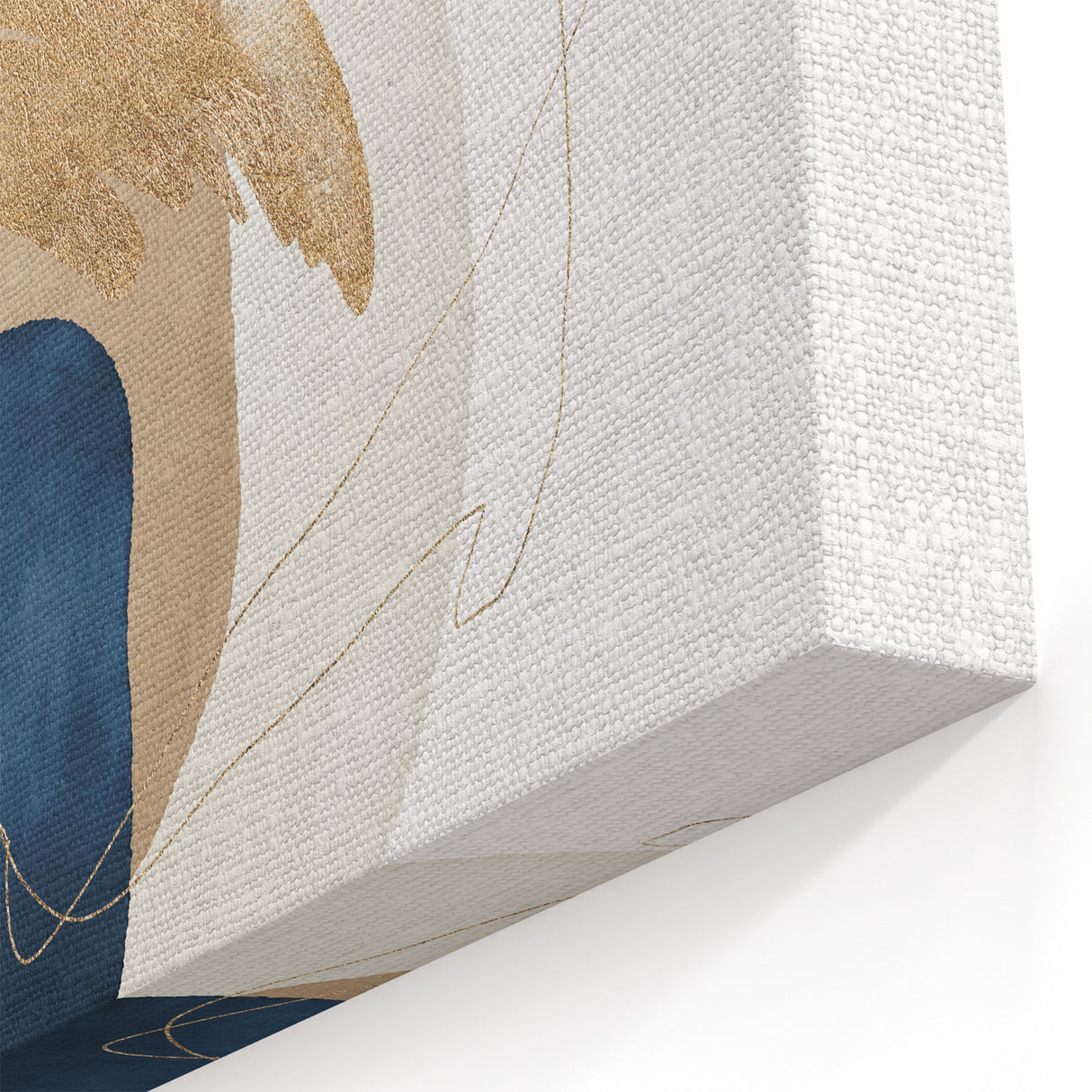 Modern geometric wall decor – navy and burnt orange abstract print