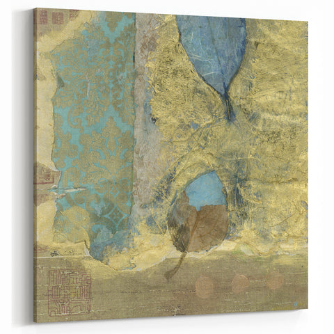 Modern Abstract Canvas Prints – Elegant Gold & Aqua Textured Art