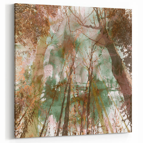 Textured Acrylic Wall Art – Nature-Inspired Abstract Forest Print