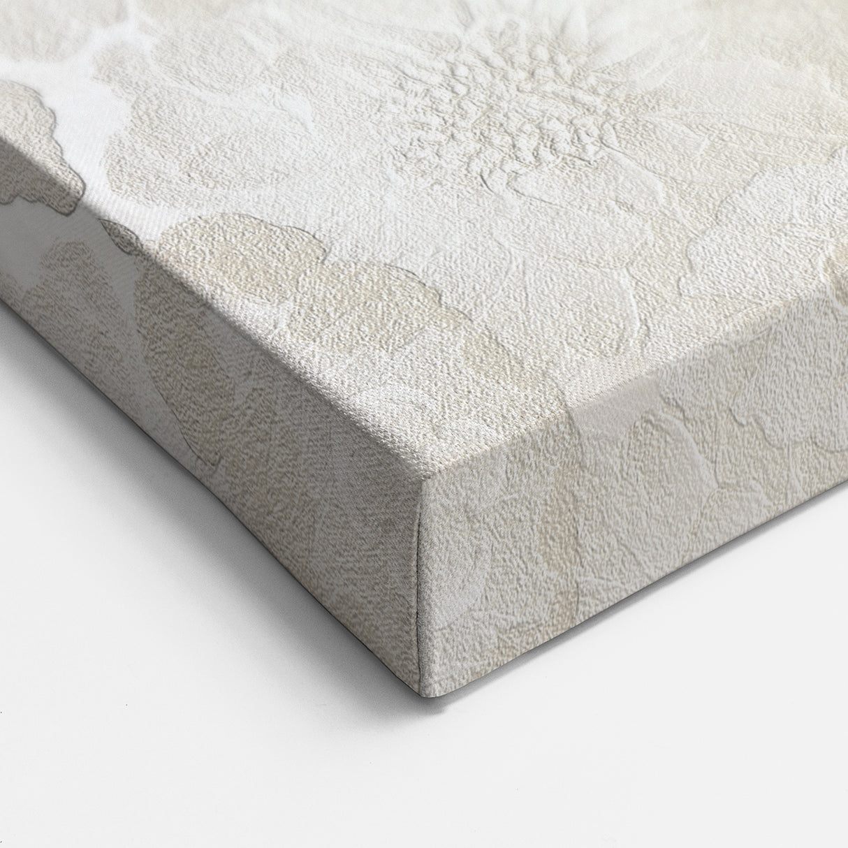Contemporary Framed Abstract Art – Soft Beige Floral Texture Design