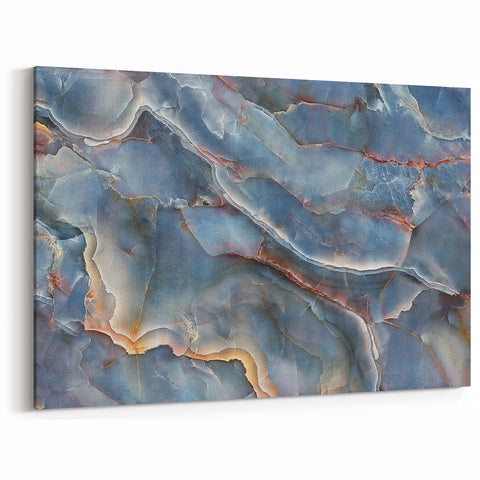 Timeless Textures Abstract Wall Art – Blue Onyx-Inspired Canvas Print