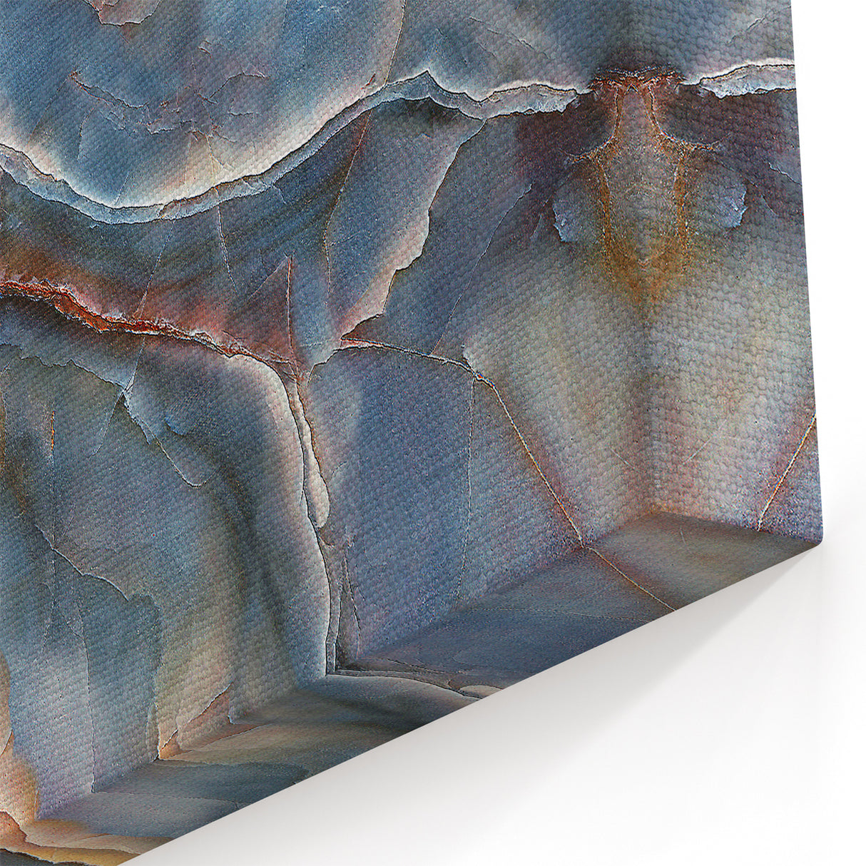 Timeless Textures Abstract Wall Art – Blue Onyx-Inspired Canvas Print