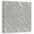 Contemporary Framed Abstract Art – Textured Wave Pattern in Silver