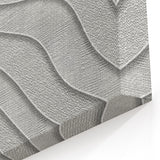 Contemporary Framed Abstract Art – Textured Wave Pattern in Silver
