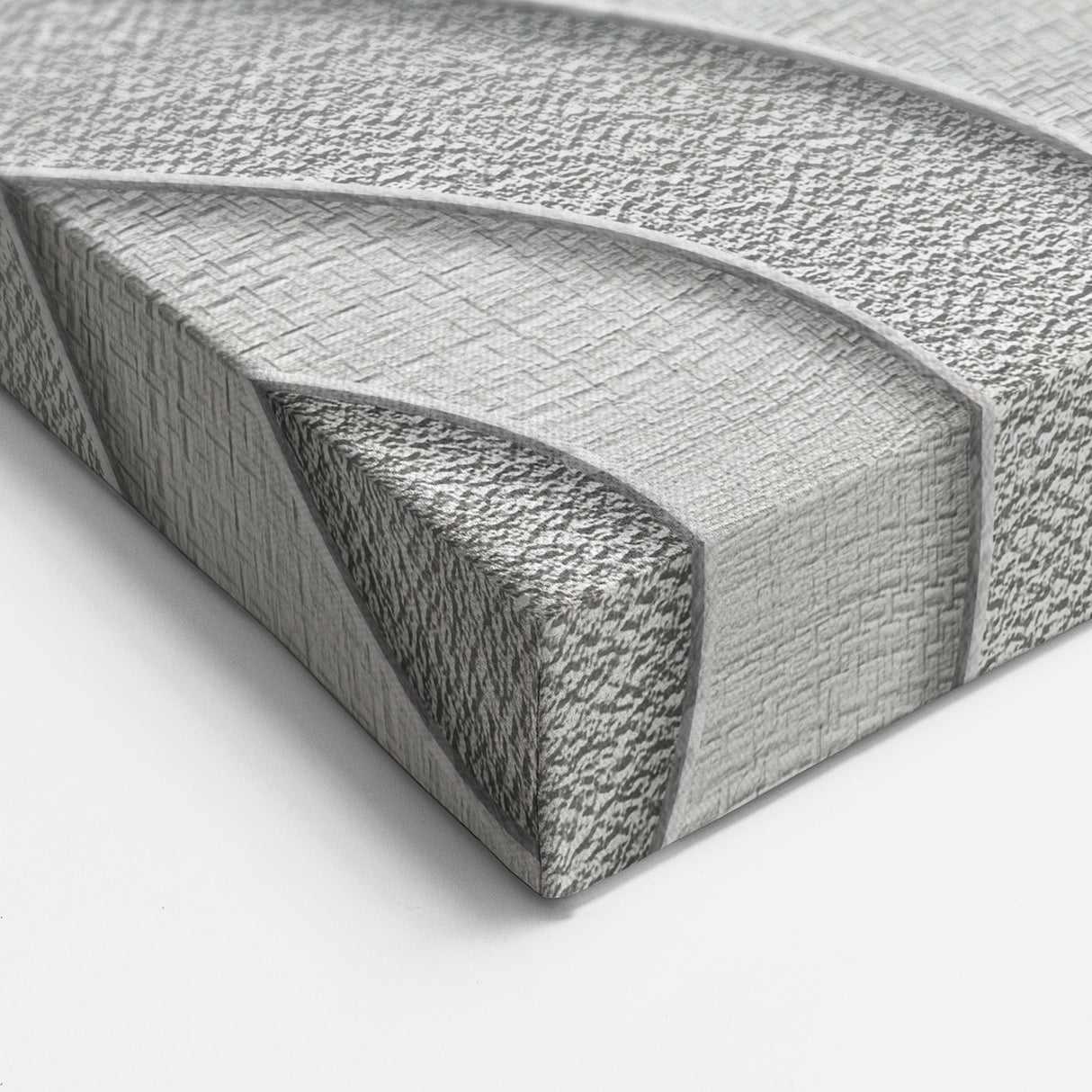 Contemporary Framed Abstract Art – Textured Wave Pattern in Silver