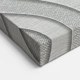 Contemporary Framed Abstract Art – Textured Wave Pattern in Silver