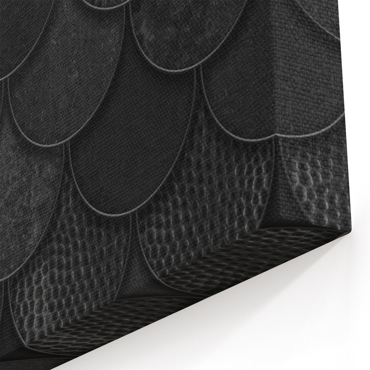 Large Abstract Wall Decor – Black Scaled Texture with Matte Finish