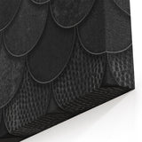 Large Abstract Wall Decor – Black Scaled Texture with Matte Finish