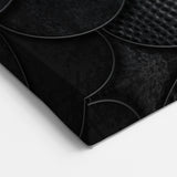 Large Abstract Wall Decor – Black Scaled Texture with Matte Finish