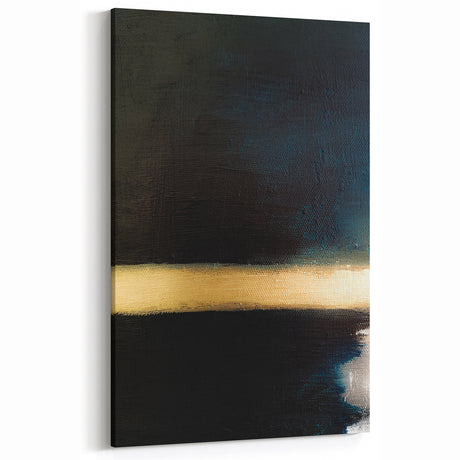 Minimalist Textured Art Pieces – Black and Gold Horizontal Abstract