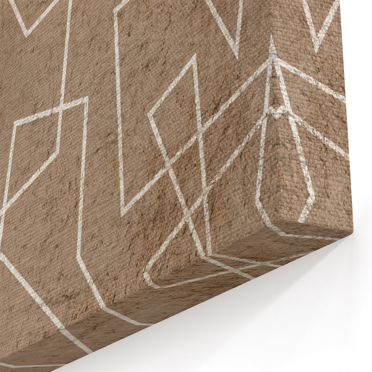 Modern Abstract Canvas Prints – Geometric Line Art on Brown Texture