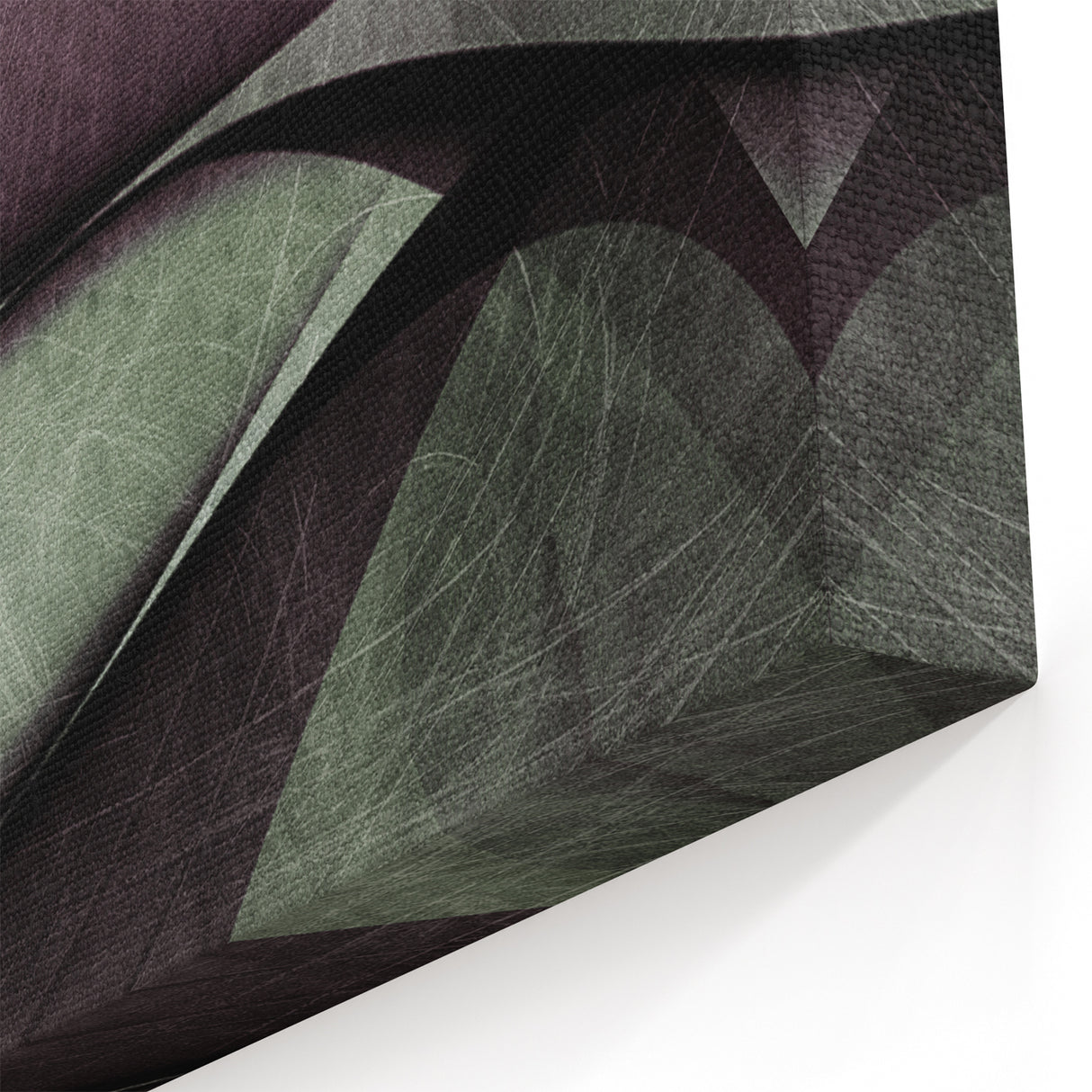 Earthen Harmony Abstracts - Contemporary Canvas Art in Olive Plum