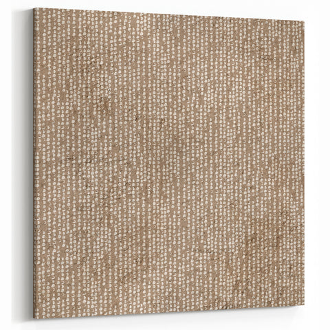Large Abstract Wall Decor – Neutral Dot Texture on Earthy Brown Base