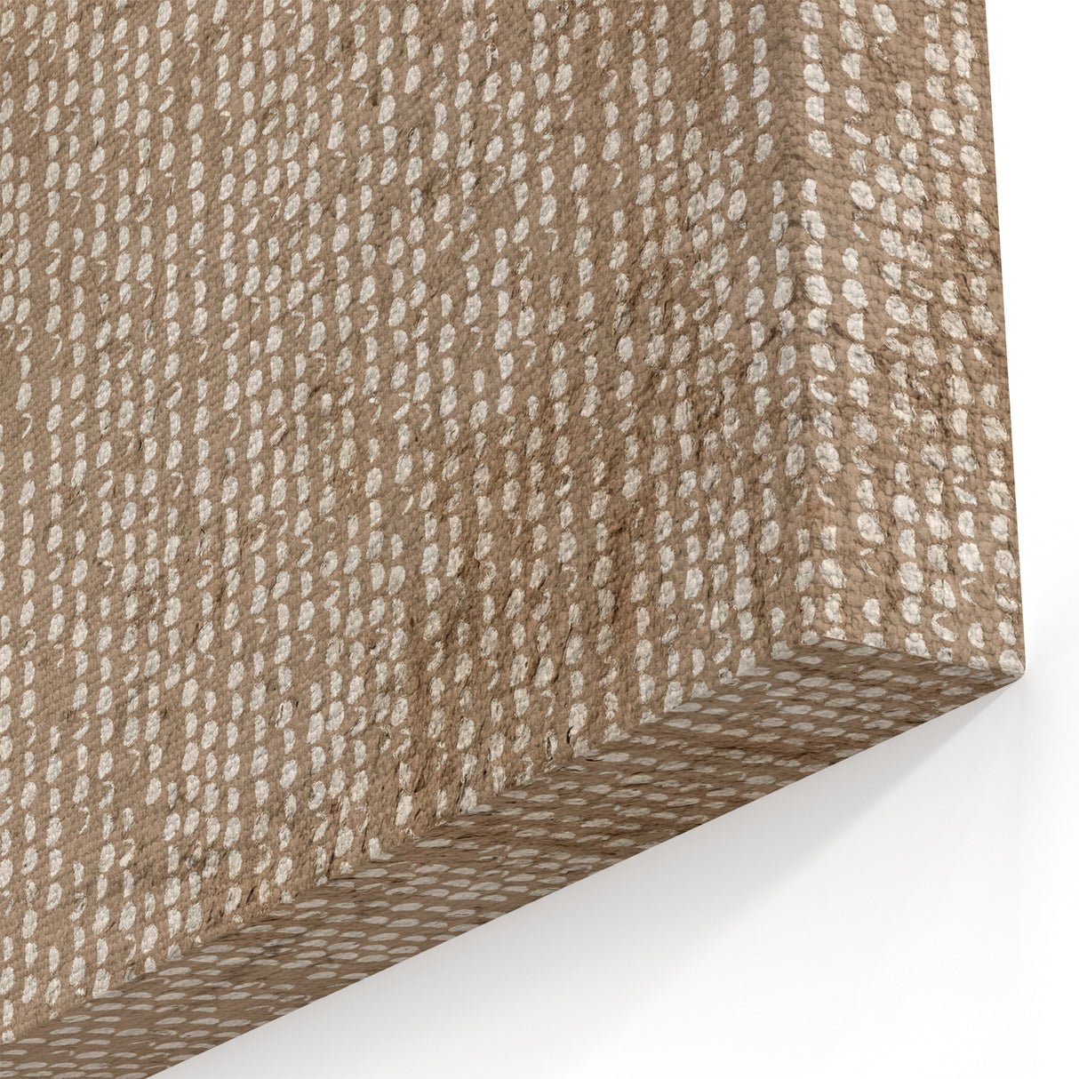 Large Abstract Wall Decor – Neutral Dot Texture on Earthy Brown Base
