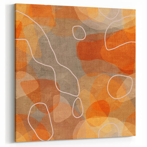 Minimalist Textured Art Pieces – Earthy Orange Organic Abstract
