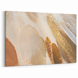 Earthen Harmony Abstracts – Gold and Beige Minimalist Wall Art Print