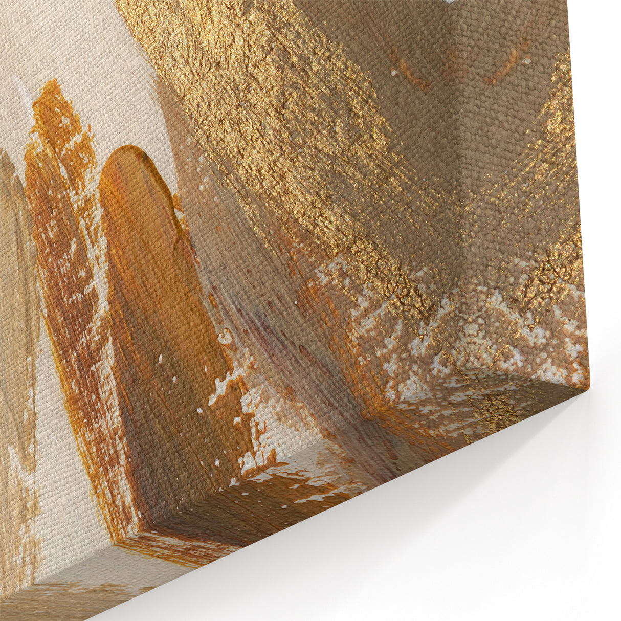 Earthen Harmony Abstracts – Gold and Beige Minimalist Wall Art Print