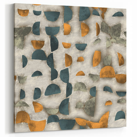 Geometric Abstract Canvas Art - Timeless Textures in Bold Hues