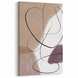 Earthen Harmony Abstracts – Neutral Minimalist Line Art Wall Print