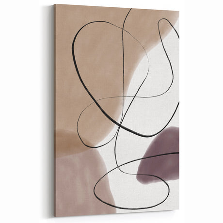 Earthen Harmony Abstracts – Neutral Minimalist Line Art Wall Print