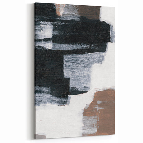 Earthen Harmony Abstracts – Black and White Modern Minimalist Art Print