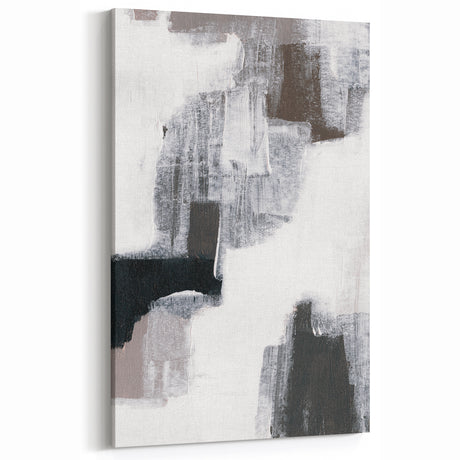 Earthen Harmony Abstracts – Black, White & Gray Modern Wall Art Print