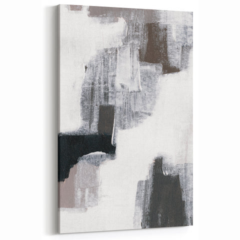 Earthen Harmony Abstracts – Black, White & Gray Modern Wall Art Print