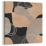 Earthen Harmony Abstracts – Beige and Black Modern Minimalist Wall Art