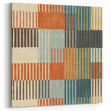 Timeless Textures Abstract Wall Art - Retro Grid in Warm Tones