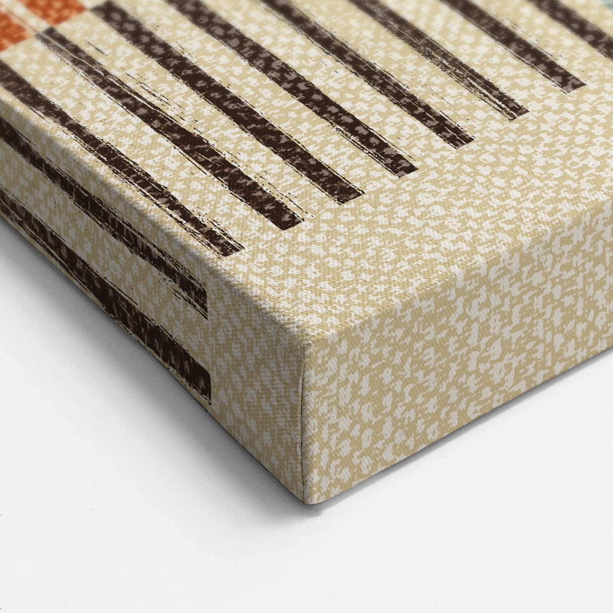 Timeless Textures Abstract Wall Art - Retro Grid in Warm Tones