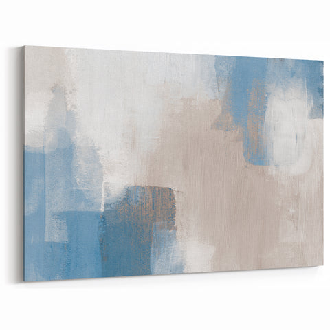 Earthen Harmony Abstracts – Soft Blue and Beige Minimalist Wall Art