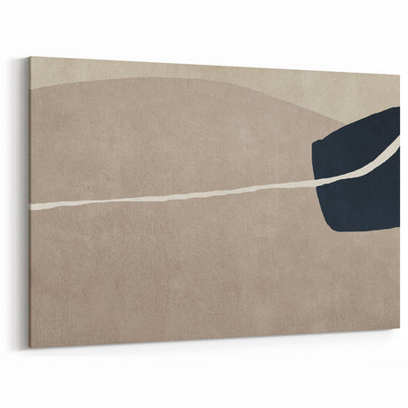 Large Abstract Wall Decor - Organic Shapes in Beige and Navy