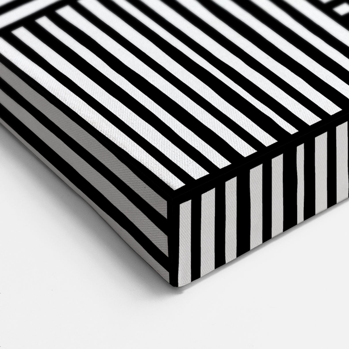 Modern Abstract Canvas Prints - Bold Black and White Line Blocks