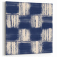Earthen Harmony Abstracts – Navy Blue Grid Modern Abstract Wall Art