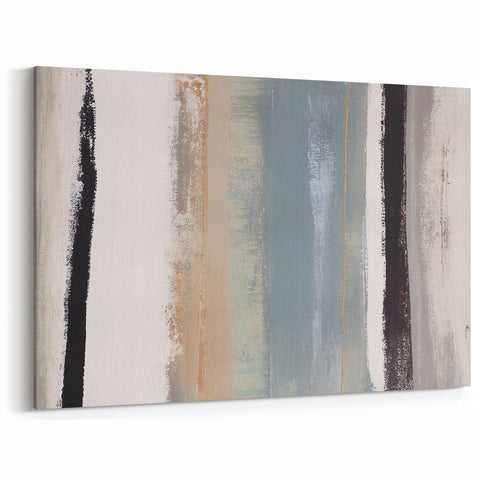 Textured Acrylic Wall Art – Gray Blue and Neutral Vertical Layers