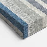 Geometric Abstract Canvas Art – Blue and Gray Wavy Line Texture