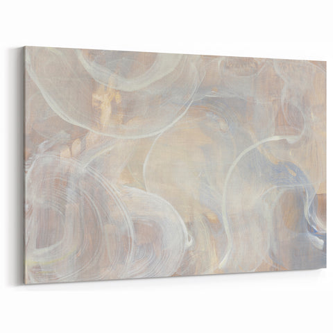 Timeless Textures Abstract Wall Art – Soft Beige and White Swirls