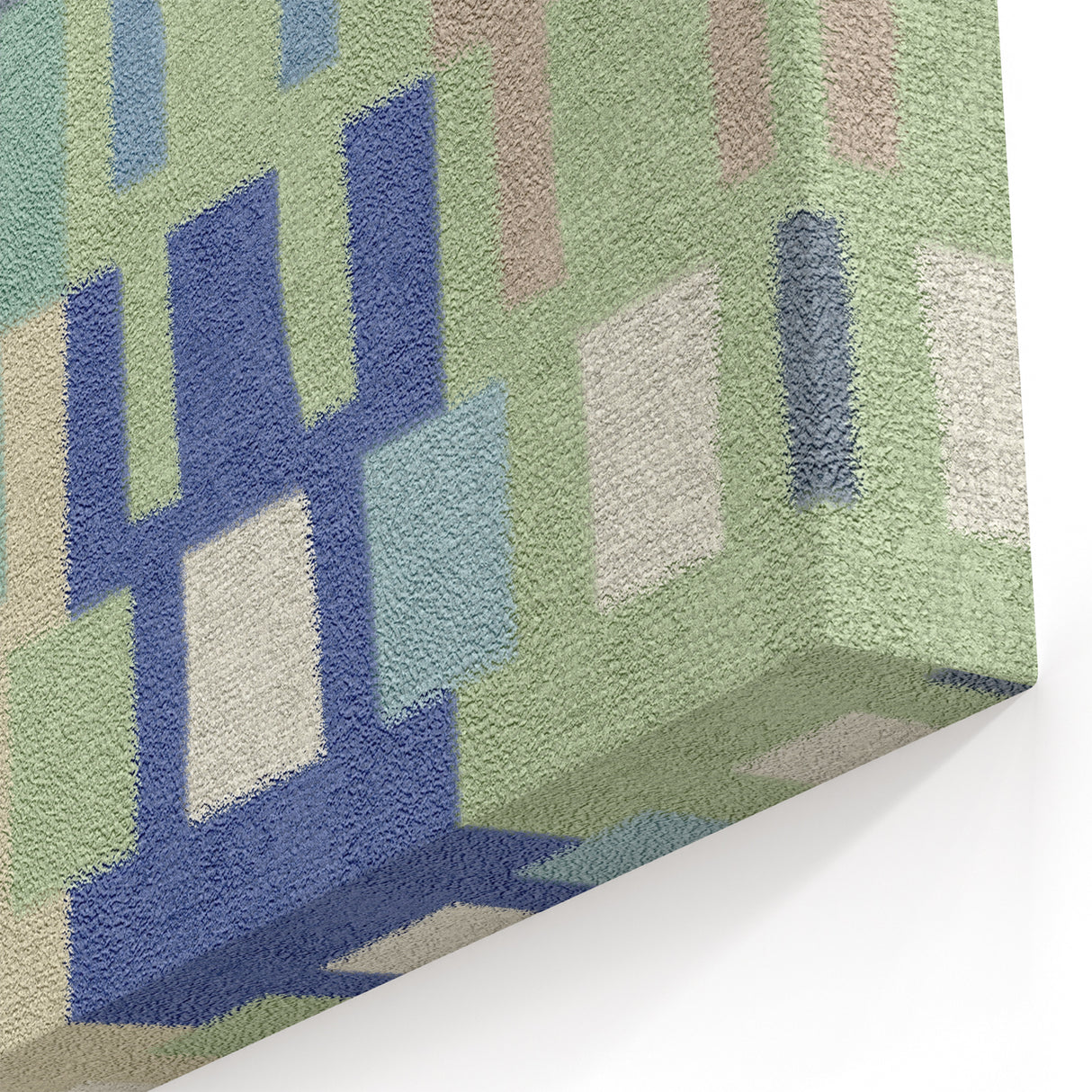 Modern Abstract Canvas Prints – Mint, Blue, and Beige Grid Art